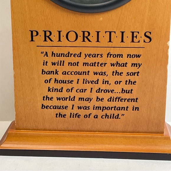 Wooden Inspirational desk clock with Quote Used. See photos for condition. - Picture 3 of 13